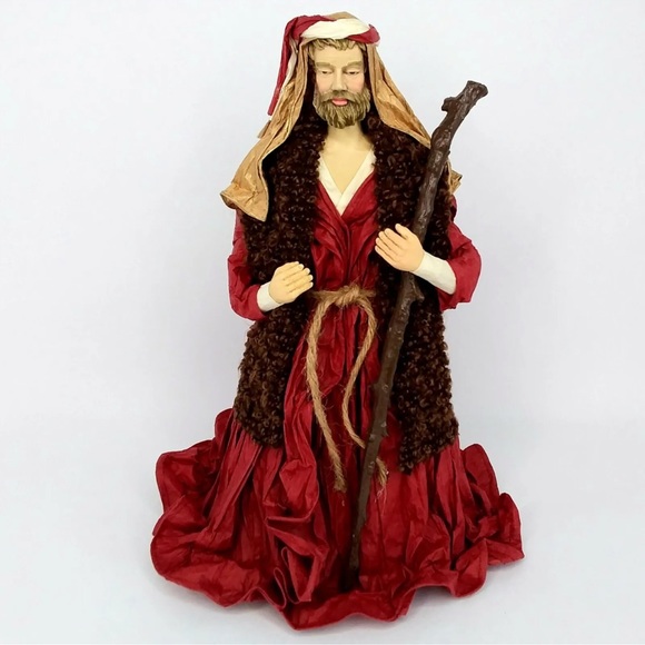 Vintage Holiday Living 6pc Nativity Set Paper Mache Figurines 4-12in Tall - Picture 4 of 8